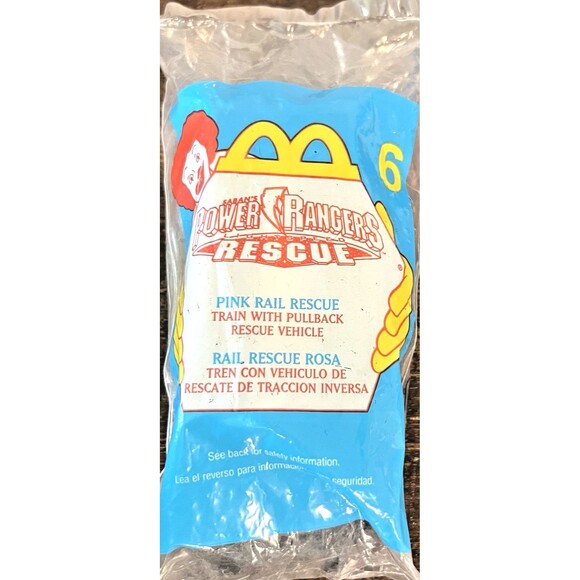 McDonald's Other - McDonalds Happy Meal Toy Power Rangers Rescue Pink Rail Rescue #6 2000 Vintage